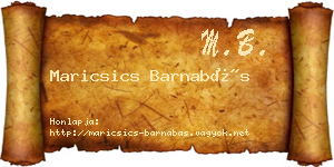 Maricsics Barnabás névjegykártya